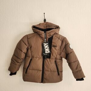 DKNY Kids Size 5/6 Brown Insulated‎ Puffer Jacket Brand New with Tags